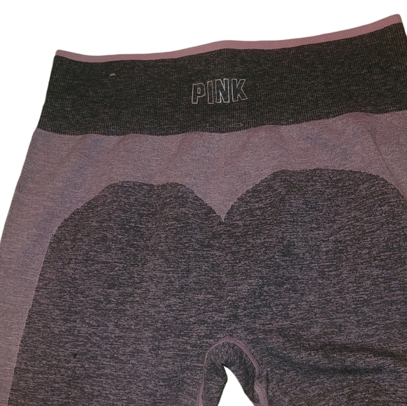 Pink Victoria's Secret Grey and Pink Seamless Workout Leggings L - Picture 4 of 4